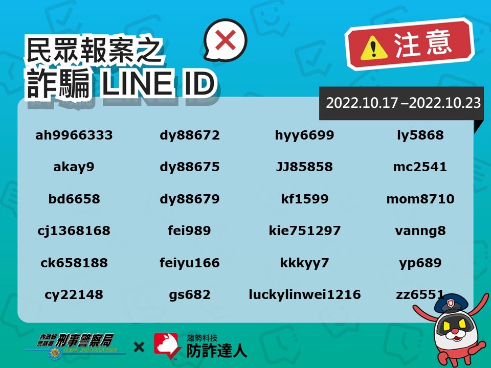 公布「千萬別加好友」的詐騙LINE ID