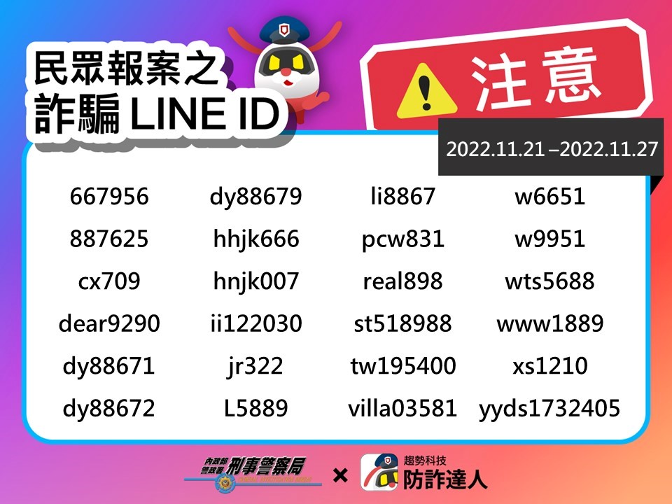 公布「千萬別加好友」的詐騙LINE ID